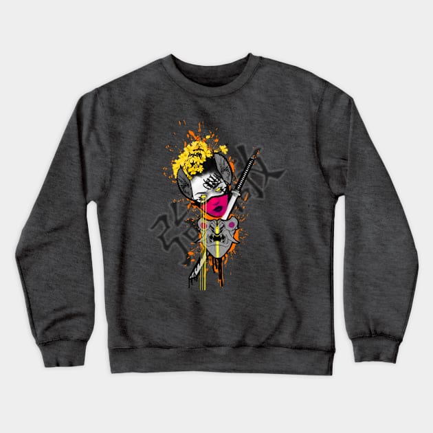 Geisha Warrior Crewneck Sweatshirt by Qu33nG33k